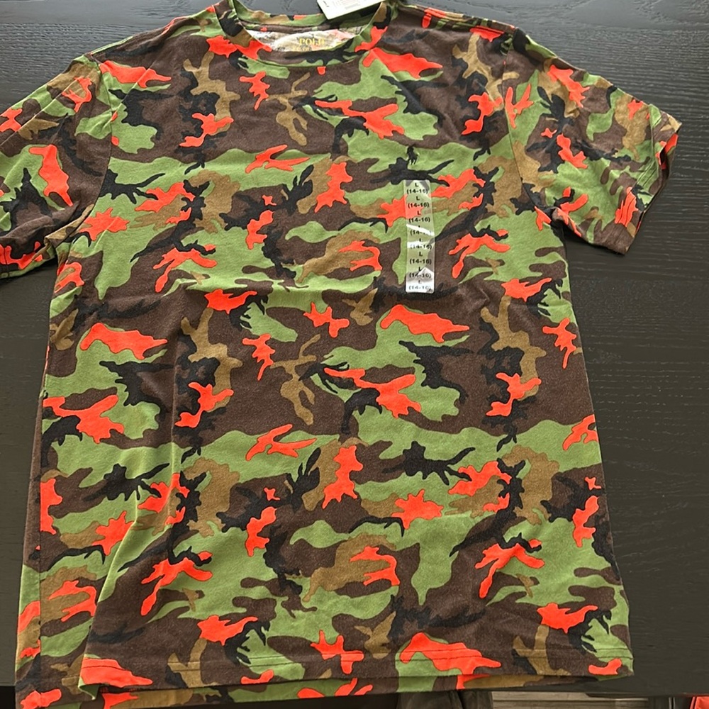 Boys brand new camo polo t shirt